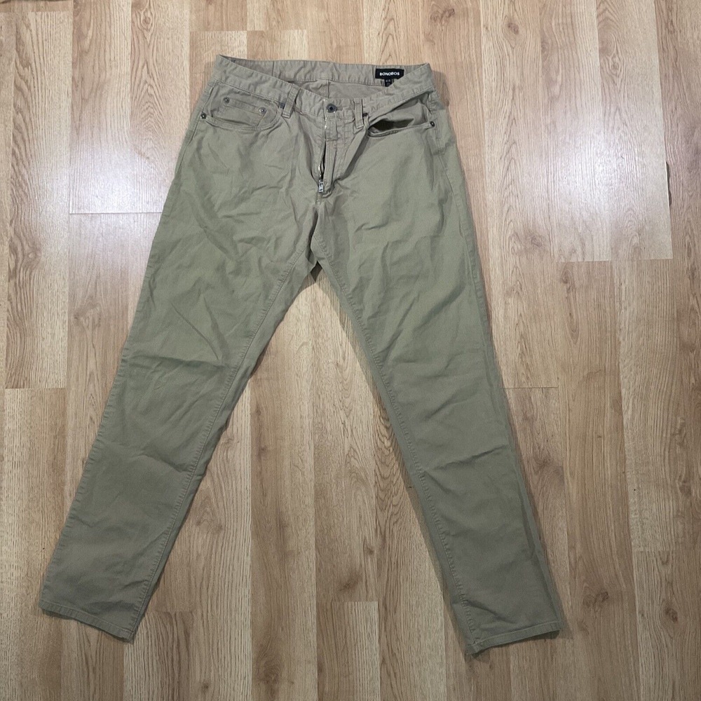 Bonobos Chinos Mens 32x30 Khaki Athletic Fit Stretch Cotton Pants Casual Office